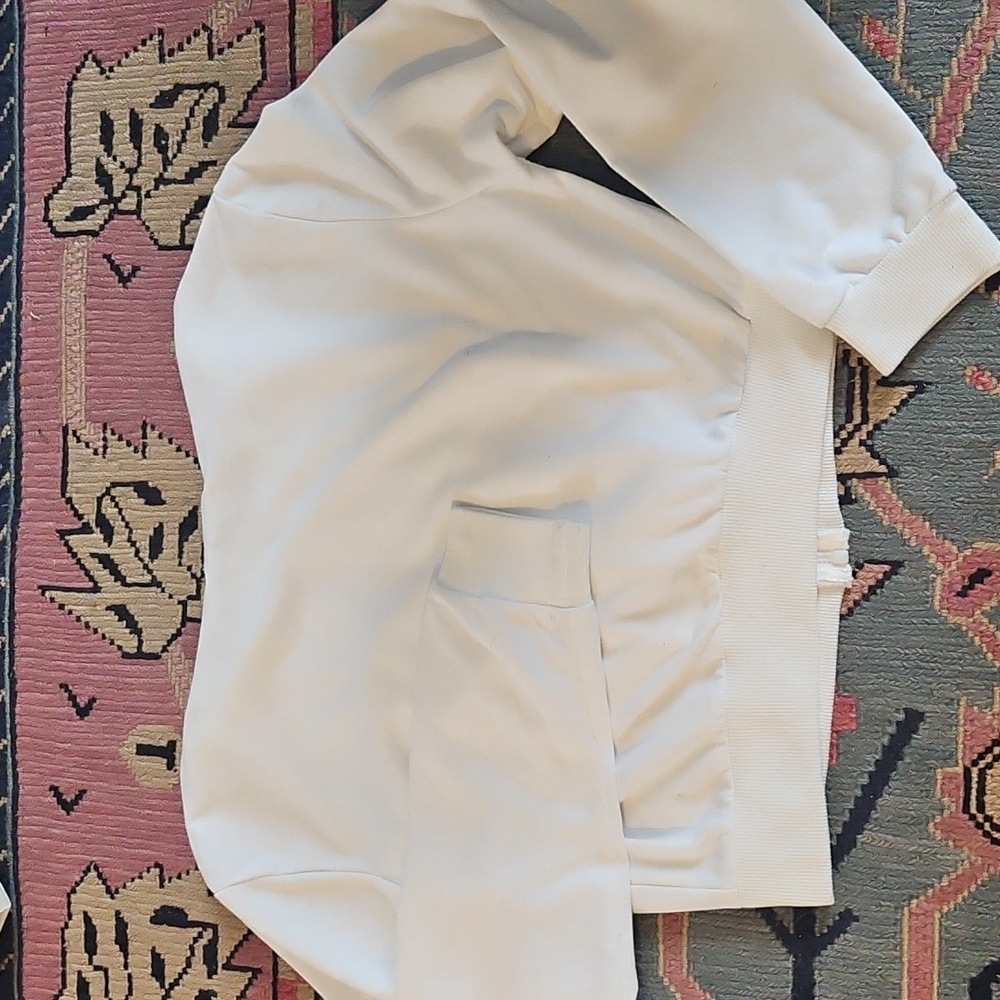 Milanpavilion White Cropped Hoodie Size M - Picture 4 of 6